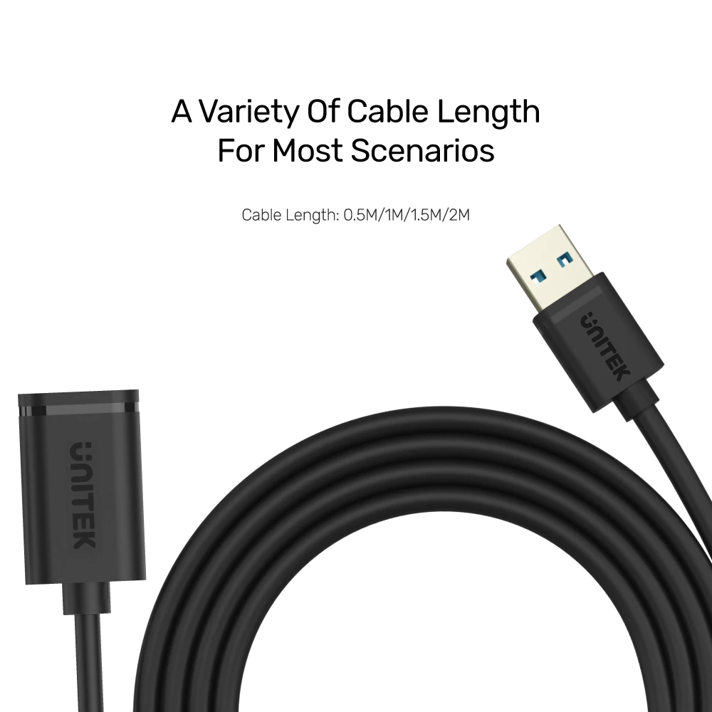 UNITEK Y-C458GBK 1.5m USB 3.0 AM to AF USB Extension Cable