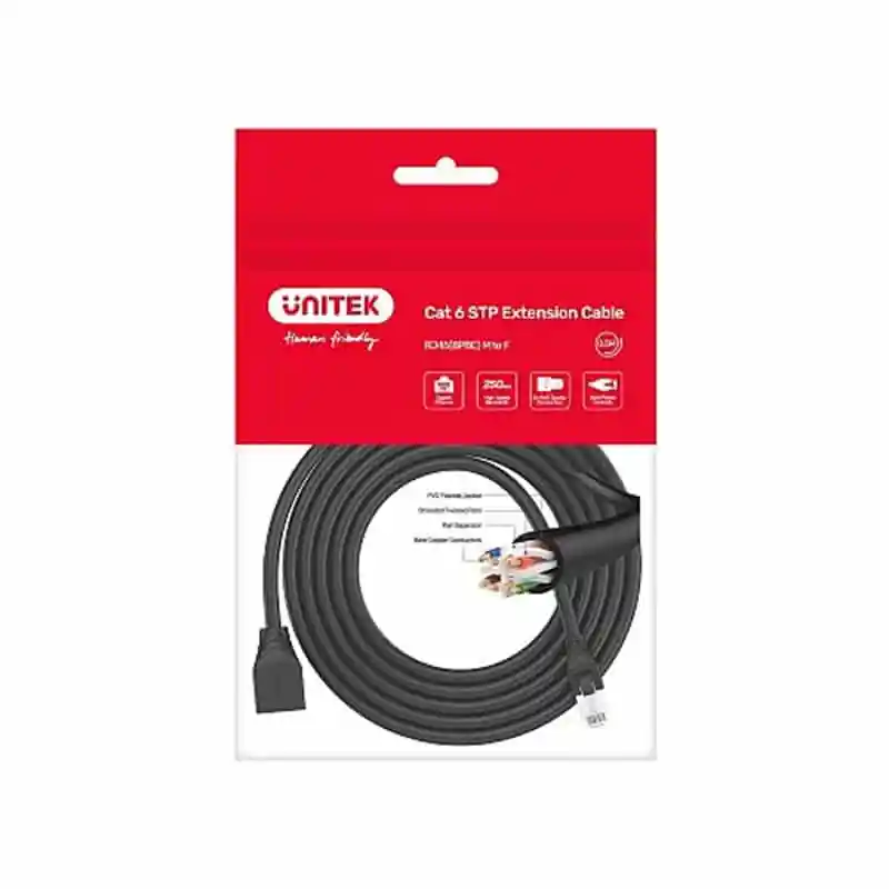 UNITEK C1896BK 1m Cat 6 STP RJ45 Ethernet Extension Cable