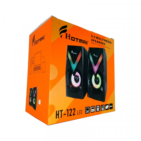 HOTMAI HT-122LED RGB Light Portable USB Powered Desktop Speaker