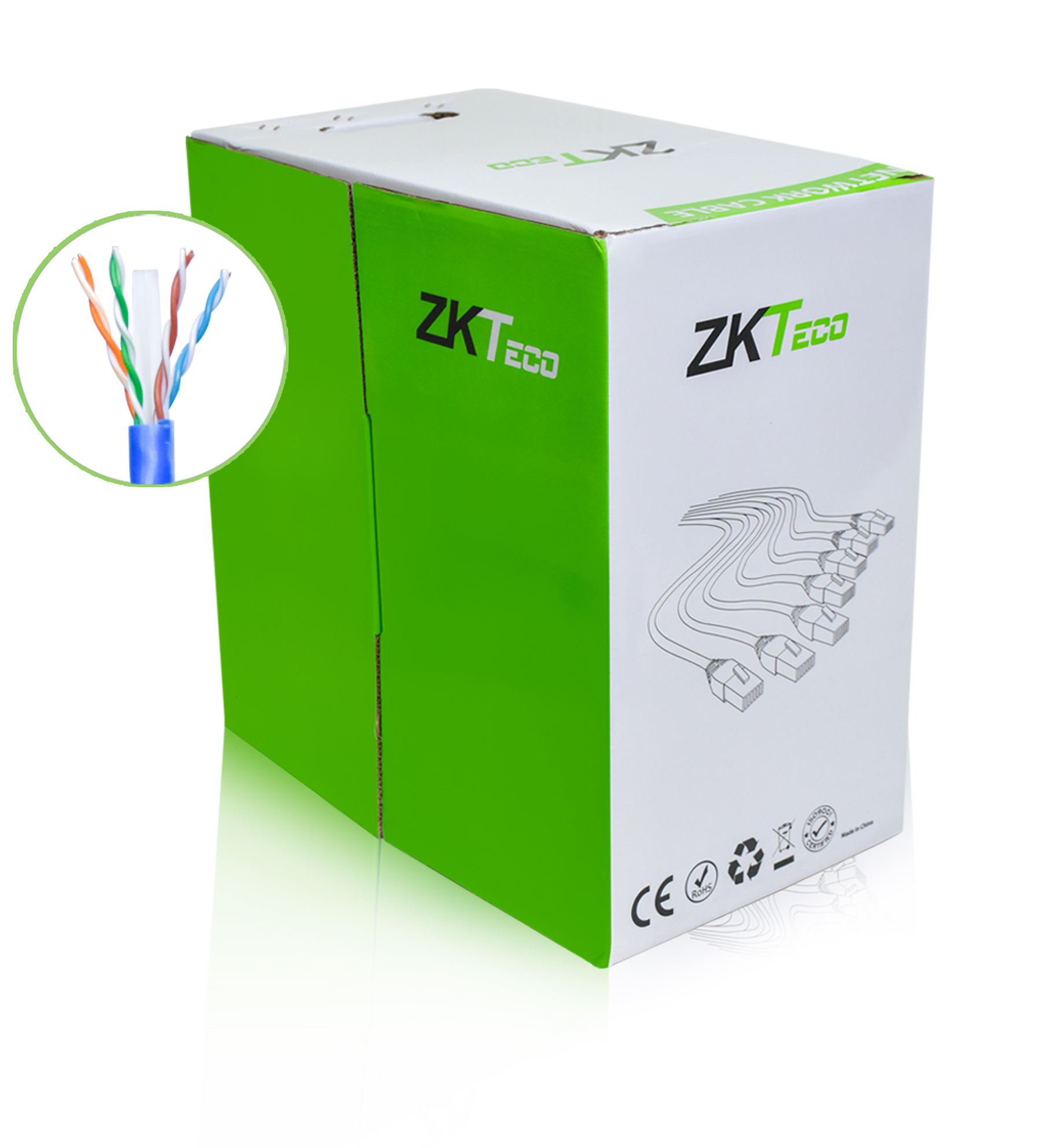 ZKTeco XL600-CRP-Z-BL Pure Copper CAT6 UTP Network Cable with Blue Color