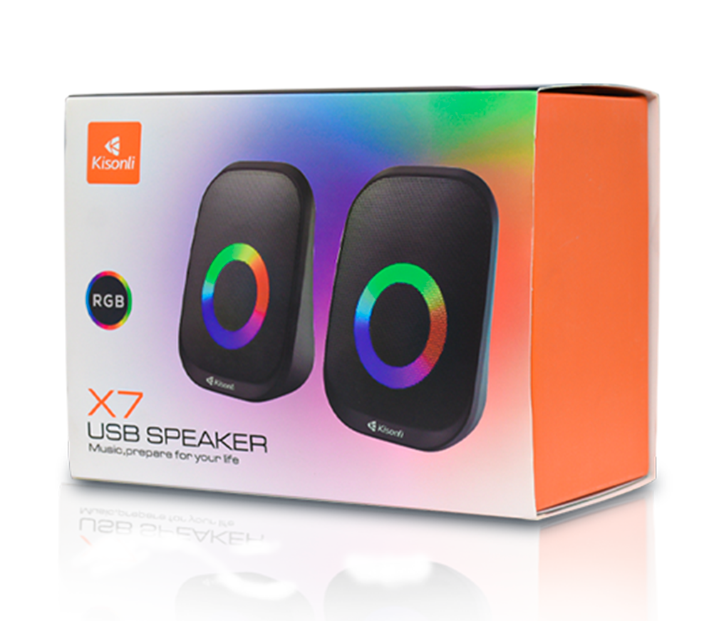 Kisonli X7 Colorful RGB Portable USB Powered Desktop Speaker