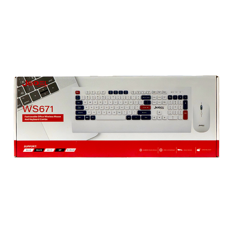 JEDEL WS671 Wireless Keyboard & Mouse Combo