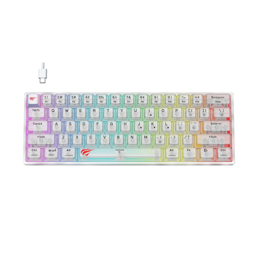 HAVIT KB877L-W&BL Transparent Wired Gaming Keyboard