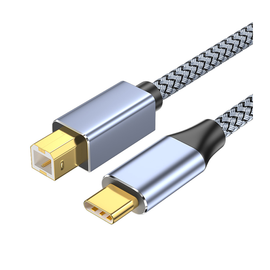 DTECH DT-JW35B 1.5m Nylon Braided USB-C Male to USB-B Male Data/Printer Cable
